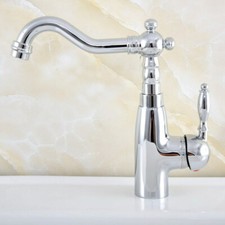 Polished Chrome Brass Bathroom Kitchen Bar Vessel Sink Swivel Faucet Tap ssf828