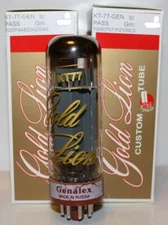 Factory Platinum Matched Pair Genalex Gold Lion KT77 tubes, BRAND NEW in Box !