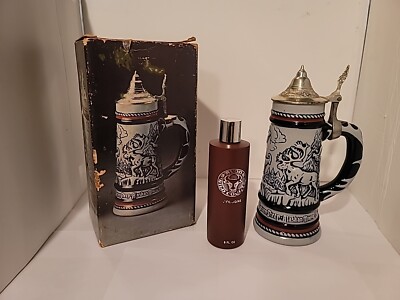 Vintage AVON Collector's Stein Wild Country Cologne 1976 - 3/4 Full 