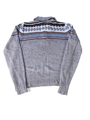 true vintage sweater 70s montgomery ward mens medium henley collar 