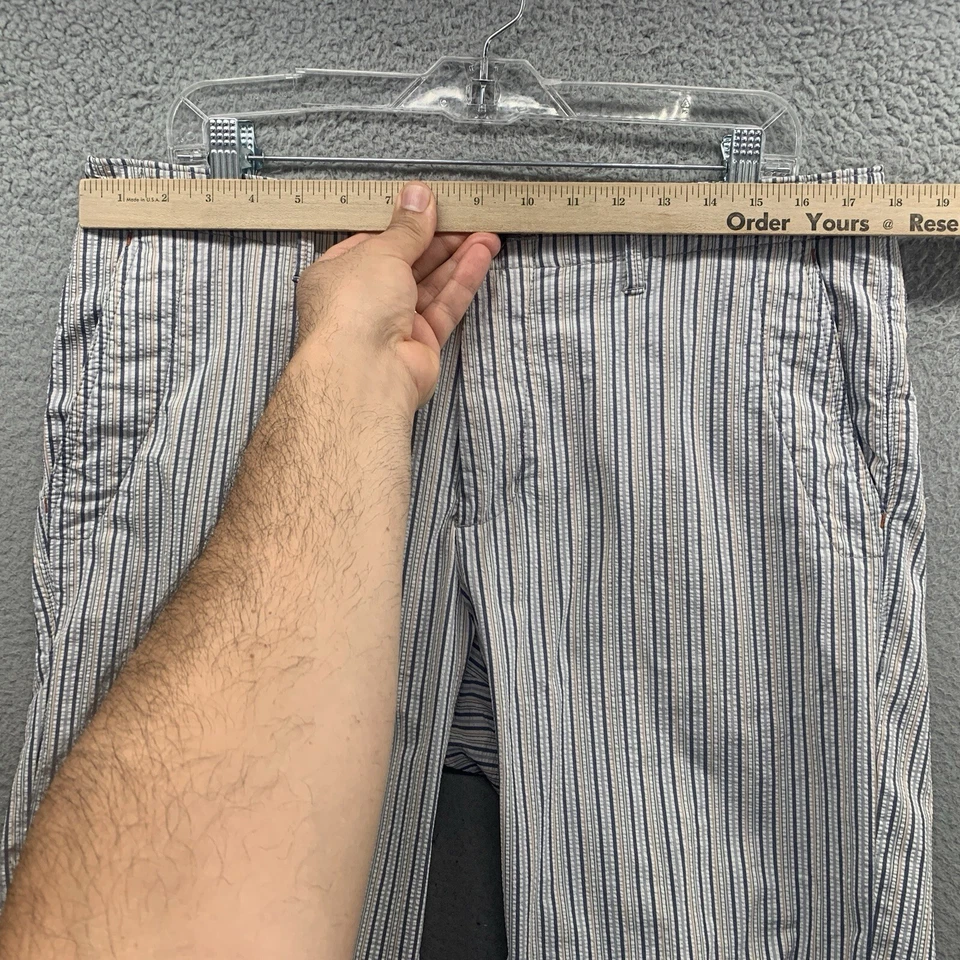 Pantalones Cortos Tommy Bahama Para Hombre 34 Azul Beige Rayas Seersucker Elastizados Preppy Resort Foto 3 de 4