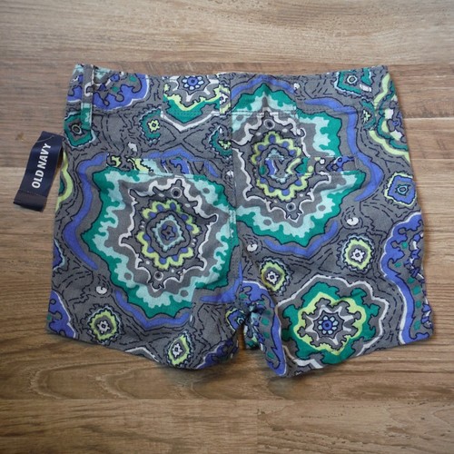 Old Navy Girls Gray Green patterned Linen blend shorts size 5 Adjustable NEW - Picture 4 of 4