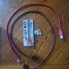 PCIE 1x To 16x USB3.0 GPU Riser Adapter Card VER.010-X NEWEST 14AWG Power Cable