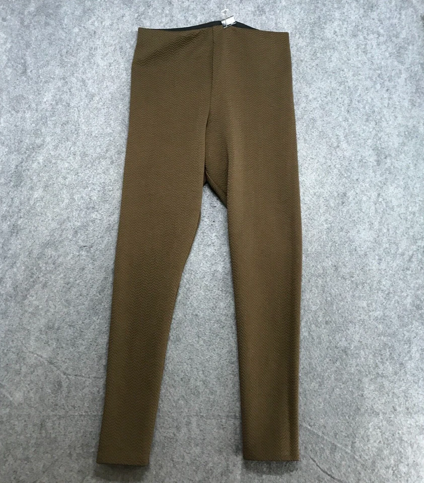 Pantalones ajustados Divided by H&M para mujer talla M marrón textura zig zag Foto 2 de 4