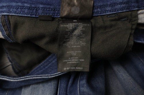 G-Star Lynn Mid Skinny Mujeres Jeans W33/L36 Cintura Baja Zip Desgastados Barba - Imagen 7 de 8