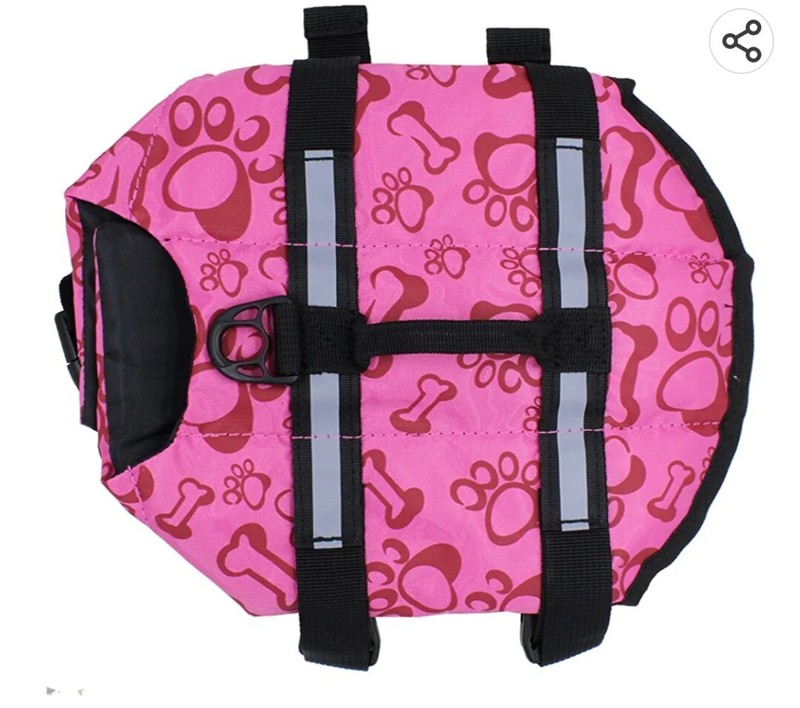 Pink Dog Pet Saver Life Jacket Vest Reflective Strip size XL