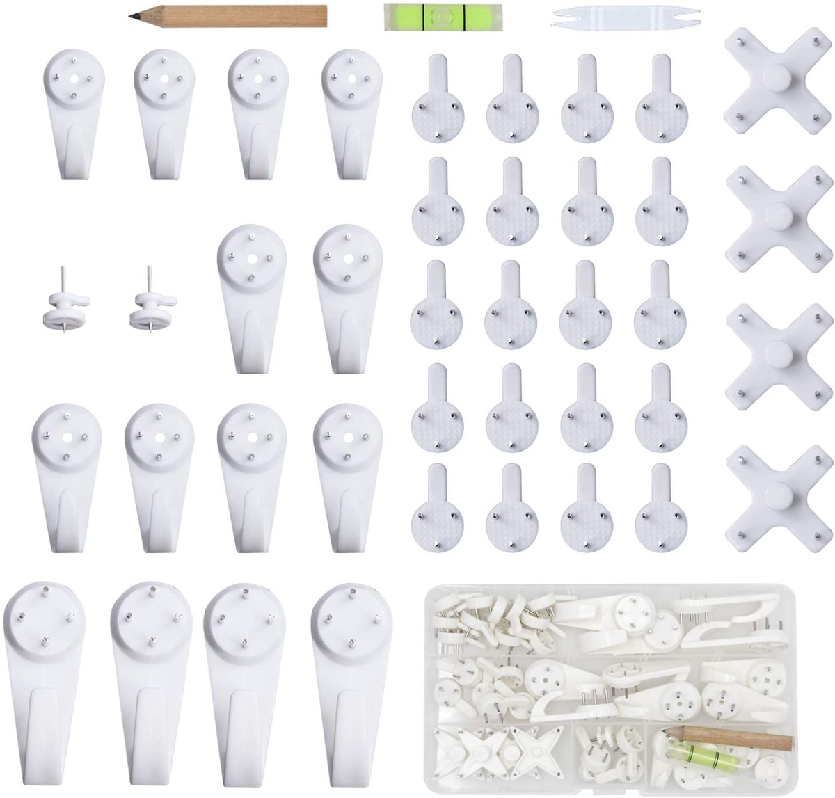 43Pcs Invisible Nail Screws Wall Hooks No Trace Picture Hangers Traceless  Photo
