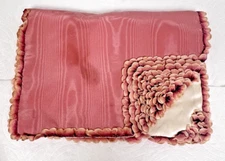 Silky Pink & Cream Ruffled Hankie Keeper Cottage Core Grandma Core