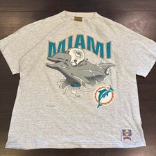 Vintage 1990s Miami Dolphins NFL rare breakthrough ash color shirt VK16028