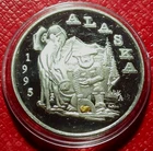 1995 Alaska Mint Goldpanner w/Gold Proof Medallion 1 Troy oz .999 Silver Capsule