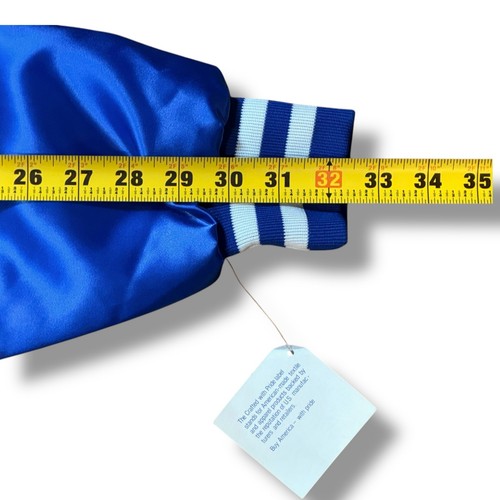 New Old Stock King Louie Pro Fit Bomber Mens Blue High Shine Snap Jacket Sz S - Picture 5 of 7