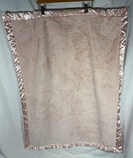 Cloud Island Solid Satin Edge Plush Baby Blanket Pink Reversible, 40"x30"