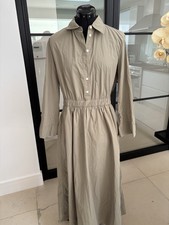 BNWT Zara Pleated Shirt Dress ZW Collection Women’s Size Large  Army Khaki Green