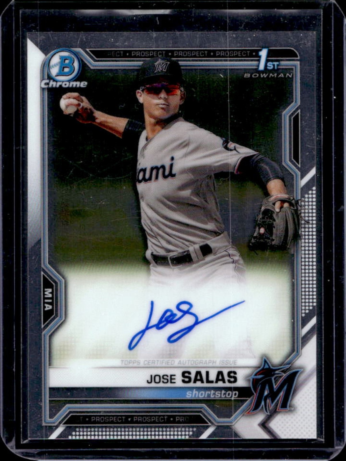 2021 Bowman Jose Salas Chrome Auto 1st Prospect #CPA-JS Marlins