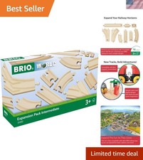 Crafted Wooden Train Expansion Pack: 16 Eco-Friendly Tracks for Creative Play