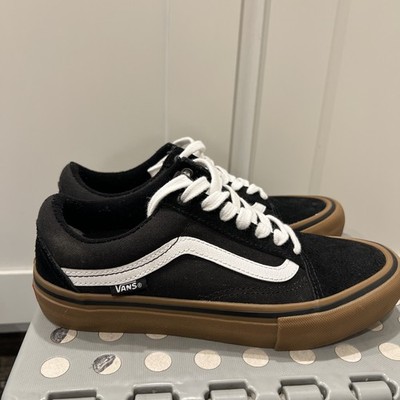 Vans Pro Ultra Cush Low Top Skate Shoe Black Canvas Suede Sneaker 