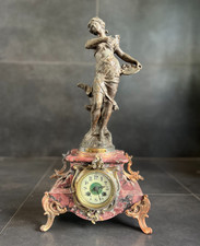 Fran&ccedil;ois Moreau Statue auf Marmoruhr 19. Jahrhundert franz&ouml;sische Kaminuhr selten