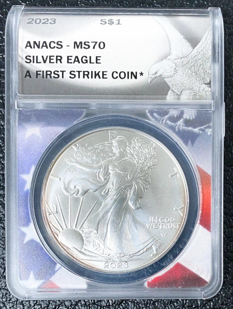 American Eagle MS 70 ANACS Certified Silver Bullion Coins for sale