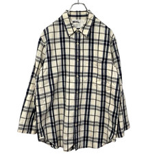 MARGARET HOWELL MHL. Linen Cotton Check Pattern Shirt Size M Made In Japan