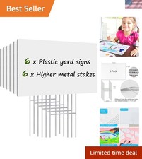 Customizable Lawn Signs with H-Stakes - 6 Pack, 17x12 Inches for Every Occasion
