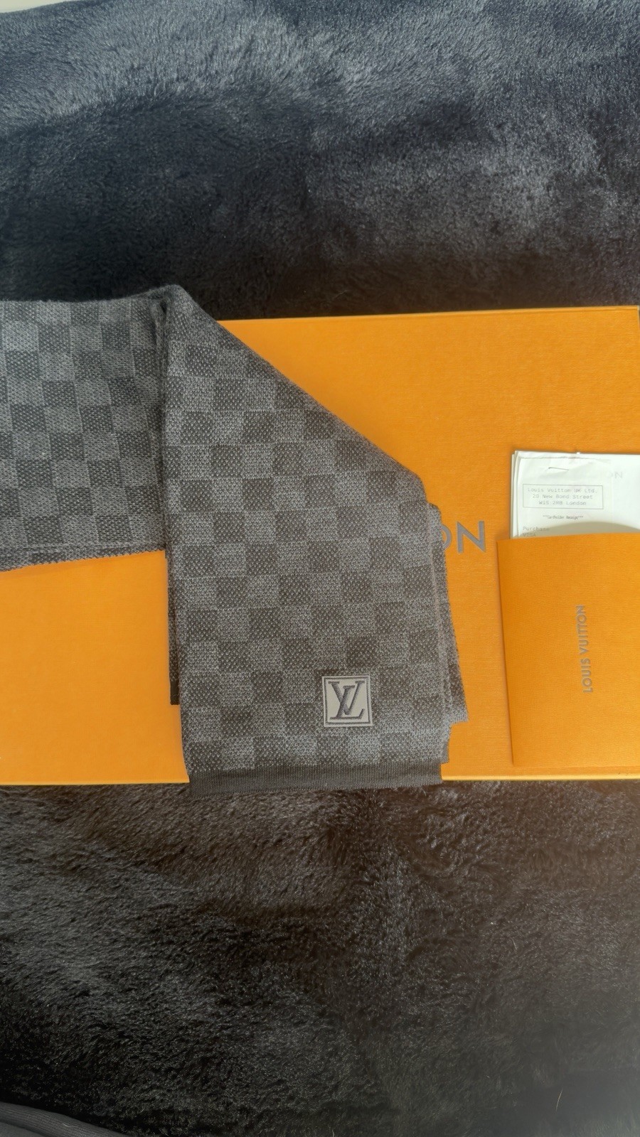 Louis Vuitton Néo Petit Damier Graphite Scarf M70028 (2020)