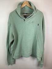 Polo Ralph Lauren Sweater Men XL Green Pullover Heavy Cotton Old Money Preppy