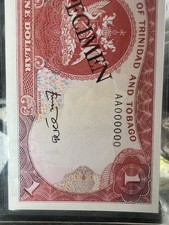 central bank of trinadad and tabago 1$ 368 specimen AA000000 Most Desirable Note