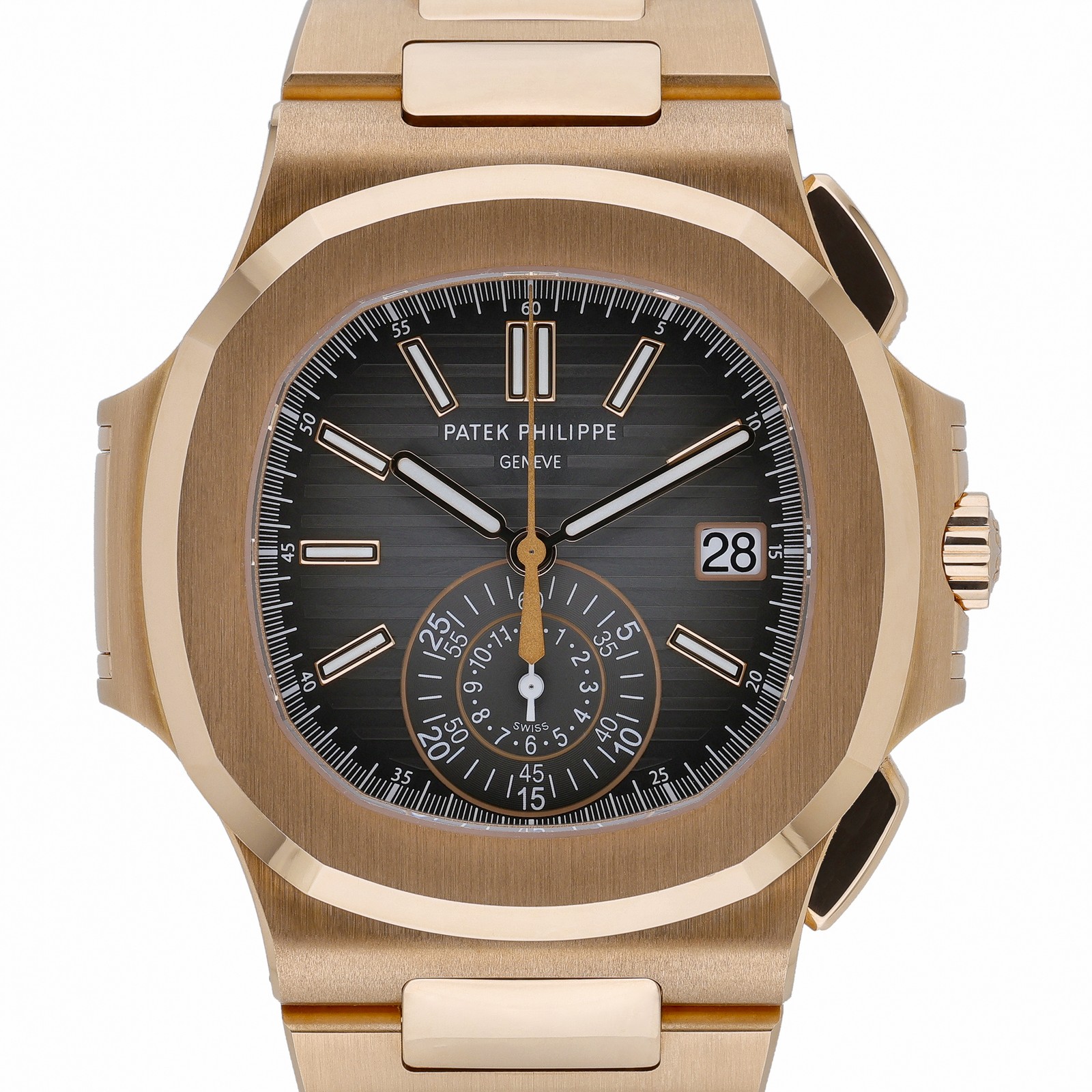 Patek Philippe Nautilus 5980/1R-001 with 40mm 18ct Rose Gold case and Black d...
