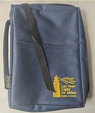VTG Bible Gear Bible Cover Case Blue Zip Bookmark Pockets