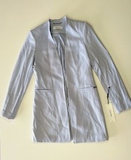 NWT - Calvin Klein Women  s Lux Suit Light Blue Blazer Modern Longline Size 2P