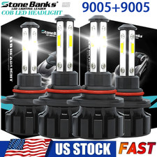 9005 HB3 LED Headlight Bulbs Kit Bright White 6500K 50000LM High Beam Fog Lights