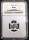 1951-S 10C Roosevelt Dime NGC MS 65  6922