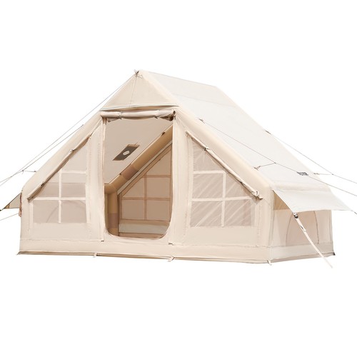 Aufblasbares Zelt für Camping 3-5 Personen Glamping Zelt mit Pumpe 3x2x2m - Bild 10 von 12