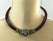 Diana Kauffman Necklace Iguana Reversible - 17  inch Length