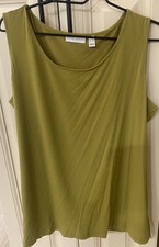 Susan Graver Olive Tank Top Scoop Neck Layer XL New Elegant Business