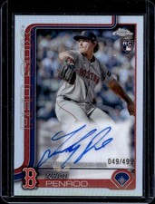 2025 Topps Chrome Zach Penrod Auto Autograph RC Refractor #/499 Red Sox Rookie