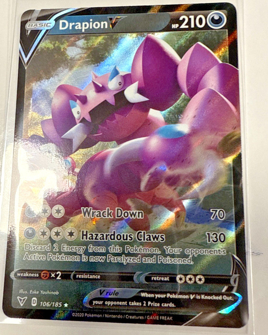 Drapion V 106/185 2020 Vivid Voltage Pokemon Card TCG Ultra Rare Full Art - Nm