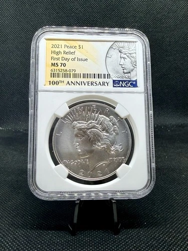 2021 High Relief Peace Dollar NGC MS70 First Day of Issue!