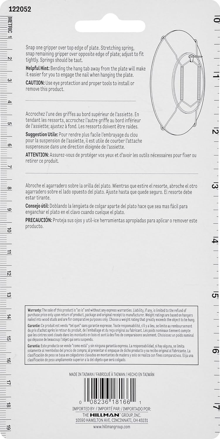 Brass Plate Wall Hanger - Ideal for 8-11 Inch Plate Displays on Drywall