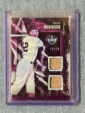 JACKIE ROBINSON Game Used JERSEY Patch 10/10 Panini Diamond Kings RARE WOOL