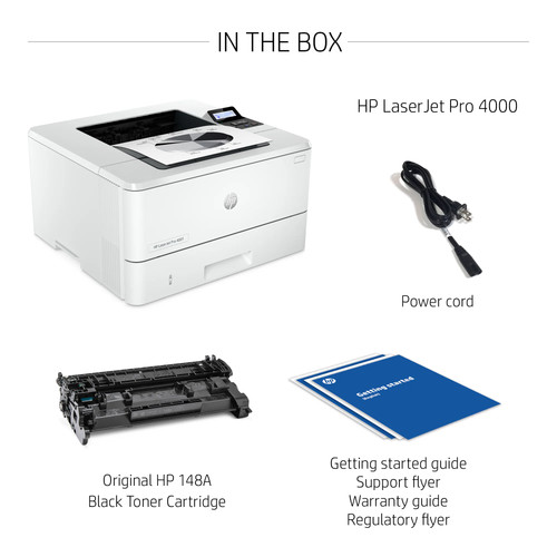 HP LaserJet Pro 4001dw Laser Printer, Black And White Mobile Print Up to 80,000 - Zdjęcie 7 z 8