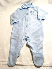 Vintage Carters Made In USA Baby Blue Pajamas One Piece 12-18 Lbs. W/ Elephant