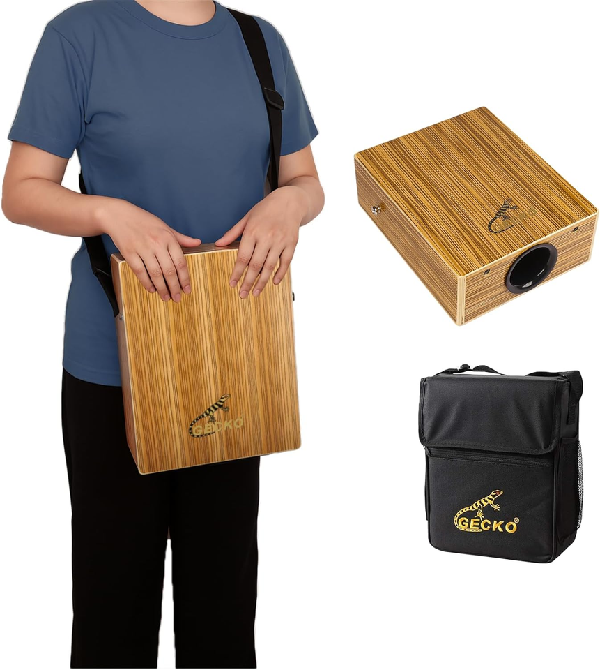 Travel Cajon Drum - Wooden Percussion Box Musical Instrument with ...