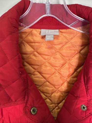 J. Jill roter Steppmantel mit Knöpfen Jacke Damen XL Academia klassisch Frühling - Bild 2 von 10