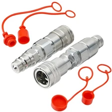 1/2" Flat Face ISO 16028 to Ag ISO 5675 Pioneer Style Hydraulic Quick Connect...