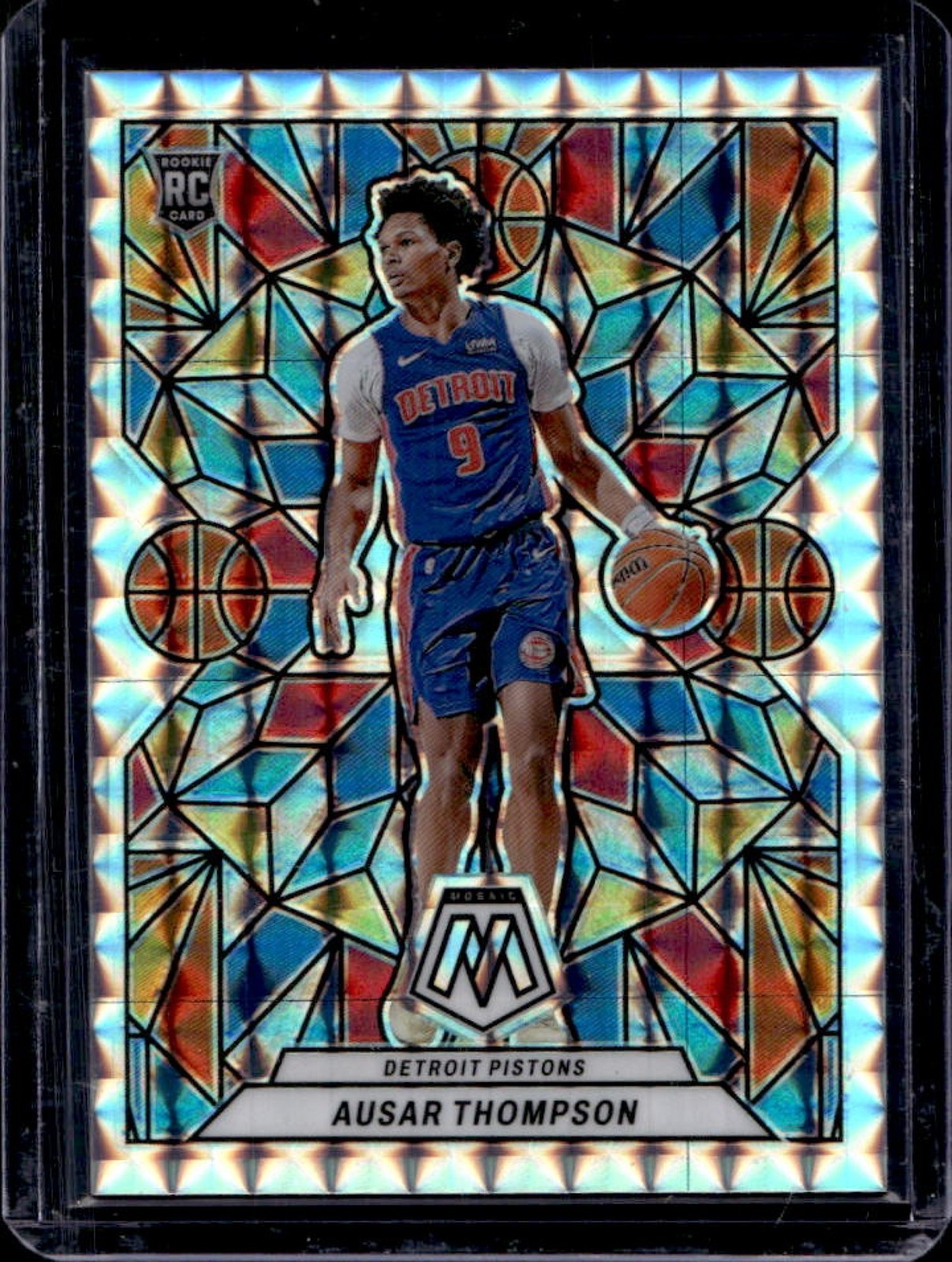 2023-24 Panini Mosaic Ausar Thompson Stained Glass RC Rookie #1 Pistons