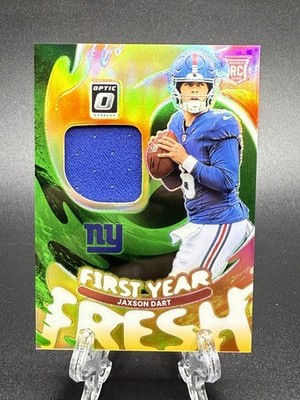 2025 Optic NFL Jaxson Dart First Year Fresh Patch Relic Green /149 Prizm Rookie