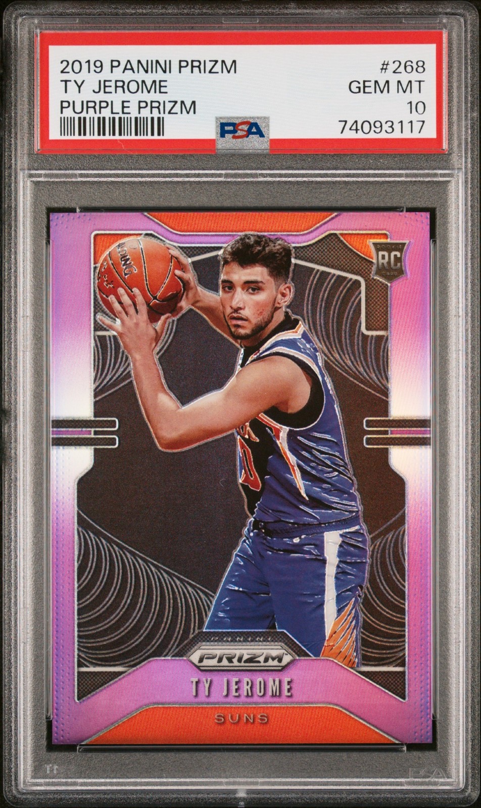 2019-20 Panini Prizm #268 Ty Jerome Rookie Purple #/75 PSA 10