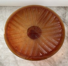 Piatto Ciotola Decorativo In Vetro Art Deco Sunburst Ambra 15"