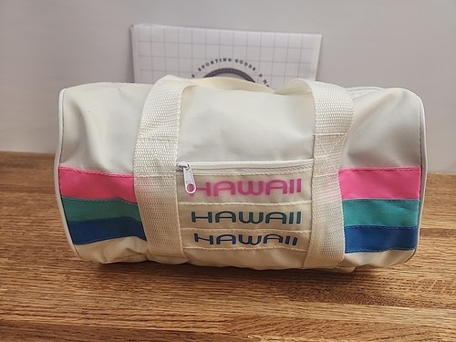 Vintage Pink 80s/90s Hawaii Small Duffel Bag And Snapback Hat - Picture 10 of 17
